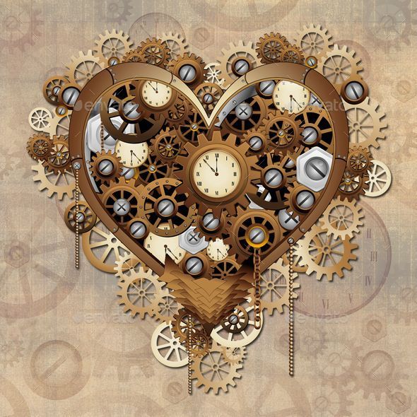 GraphicRiver Steampunk Heart Love 10358016 GraphicRiver Steampunk Heart Love 10358016