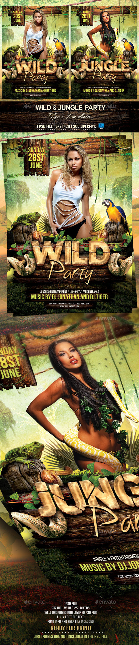 Jungle and Wild Flyer Template (Flyers)