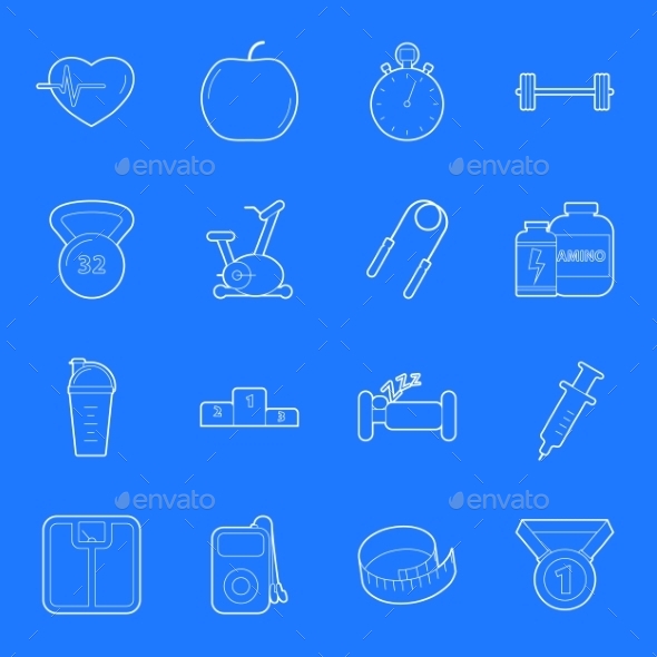 GraphicRiver Fitness and Gym Icons 10358261 GraphicRiver Fitness and Gym Icons 10358261