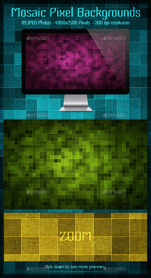GraphicRiver Mosaic Pixel Backgrounds 10358275 GraphicRiver Mosaic Pixel Backgrounds 10358275