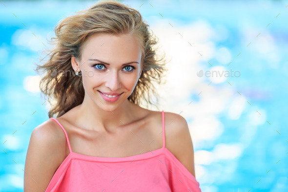 Close-Up Portrait Of Blonde Smiling Woman (Misc) Photo Download