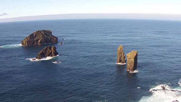 Flying over the High Cliffs and Ocean Waves Flying over the High Cliffs and Ocean Waves