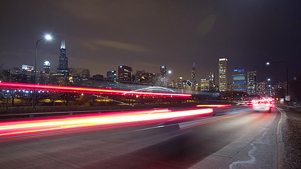 Chicago Night Traffic Chicago Night Traffic