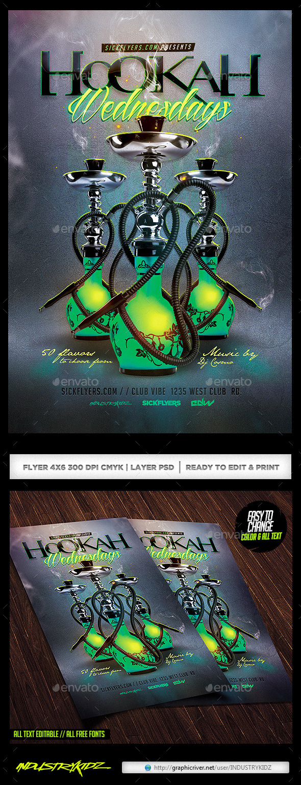 GraphicRiver Hookah Flyer PSD 10364138 GraphicRiver Hookah Flyer PSD 10364138