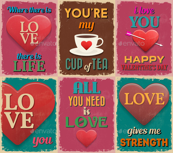 GraphicRiver Valentine s Day Love Posters 10365661 GraphicRiver Valentine s Day Love Posters 10365661