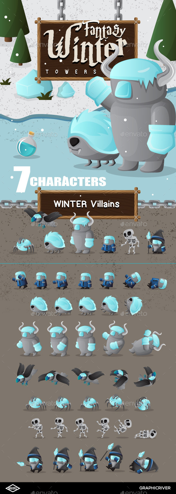 GraphicRiver Winter Characters Game 10323498 GraphicRiver Winter Characters Game 10323498