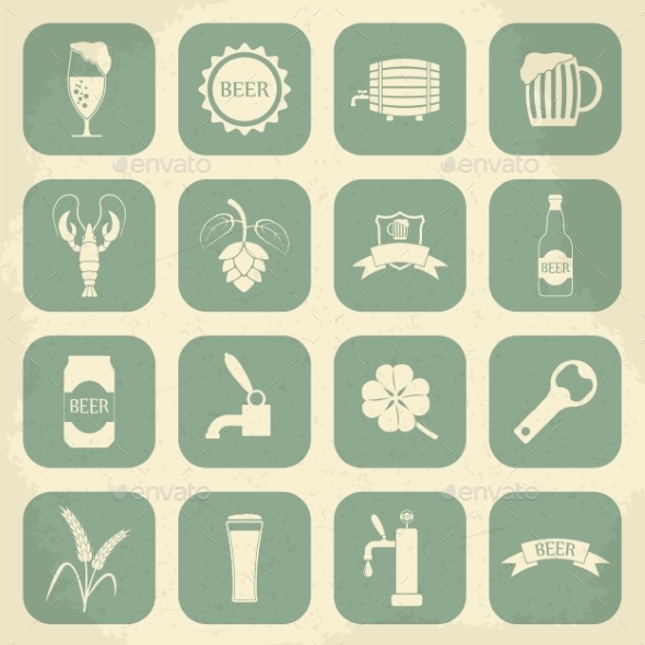 GraphicRiver Retro Beer Icons Set 10365883 GraphicRiver Retro Beer Icons Set 10365883