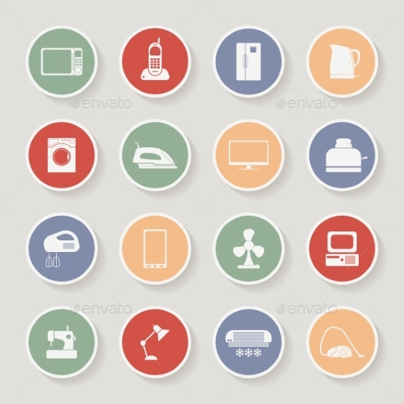 GraphicRiver Round Home Appliances Icons 10365885 GraphicRiver Round Home Appliances Icons 10365885
