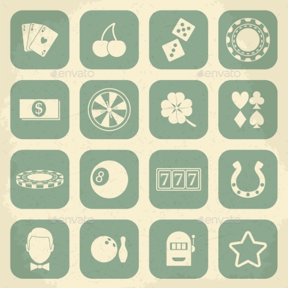 GraphicRiver Casino Retro Icons Set 10365886 GraphicRiver Casino Retro Icons Set 10365886