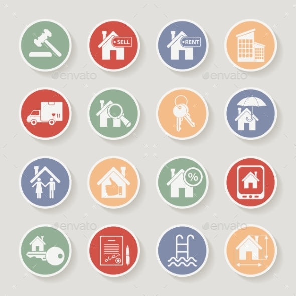GraphicRiver Real Estate Round Icon Set 10365890 GraphicRiver Real Estate Round Icon Set 10365890