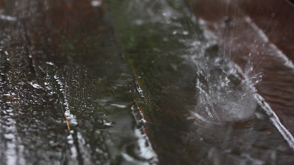 Rain Drops On Old Weathered Wood Rain Drops On Old Weathered Wood