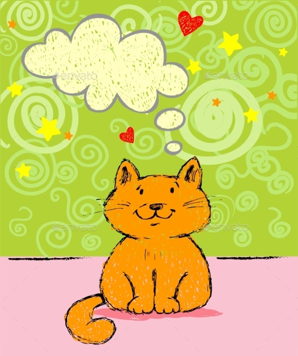 Greeting Card with Red Cat Greeting Card with Red Cat