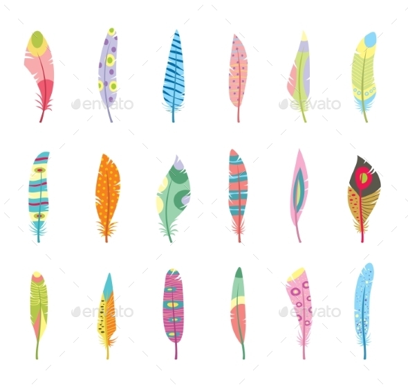 GraphicRiver Vector Set of Stylized or Abstract Feathers 10366863 GraphicRiver Vector Set of Stylized or Abstract Feathers 10366863