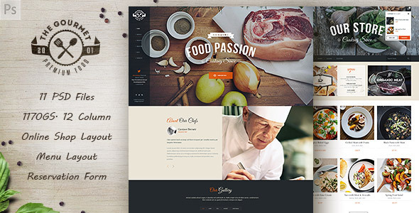 ThemeForest Gourmet Food & Restaurant PSD Template 10367544