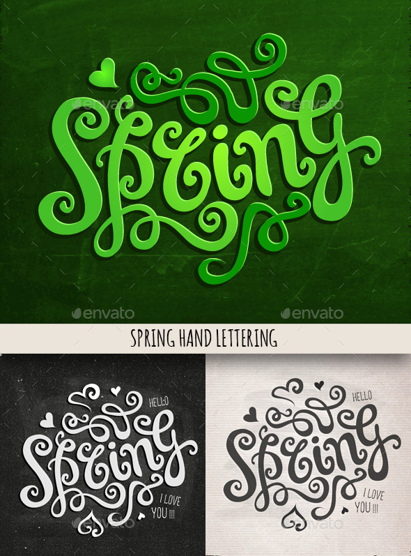 GraphicRiver Spring Hand Lettering Set 10367764 GraphicRiver Spring Hand Lettering Set 10367764