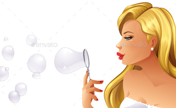 GraphicRiver Woman Blowing Bubbles 10367946 GraphicRiver Woman Blowing Bubbles 10367946
