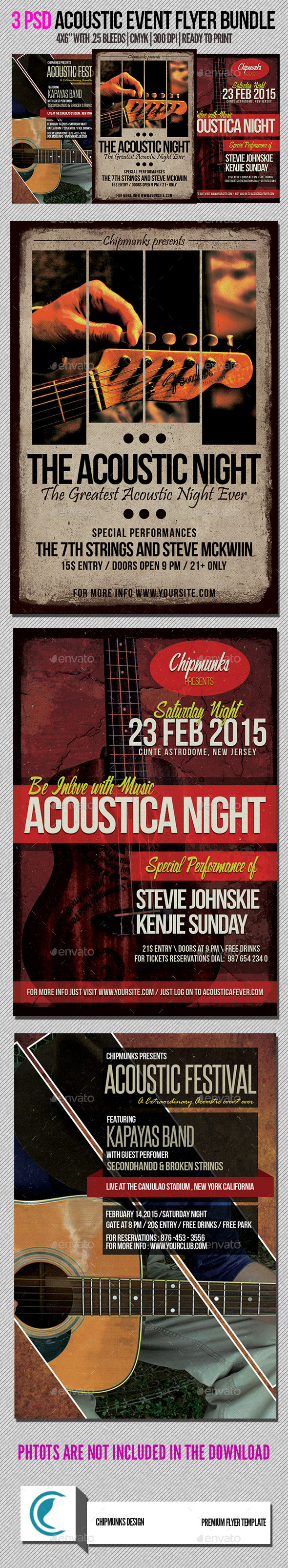 GraphicRiver Acoustic Flyer Bundle Volume 1 10326315 GraphicRiver Acoustic Flyer Bundle Volume 1 10326315