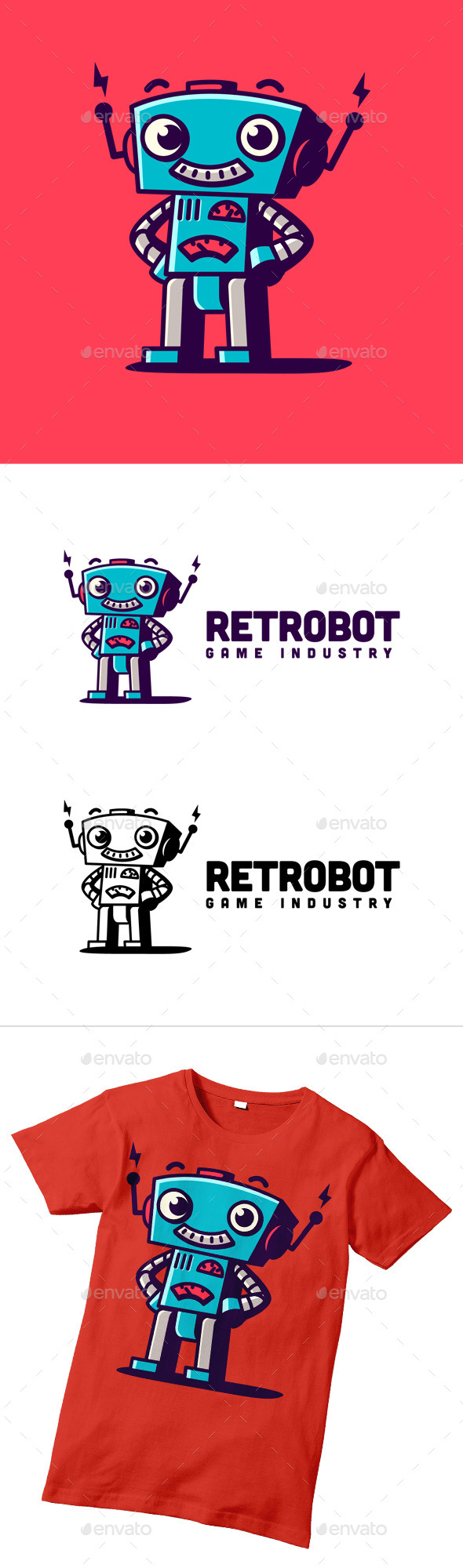 GraphicRiver Retro Robot Character Logo 10371631 GraphicRiver Retro Robot Character Logo 10371631