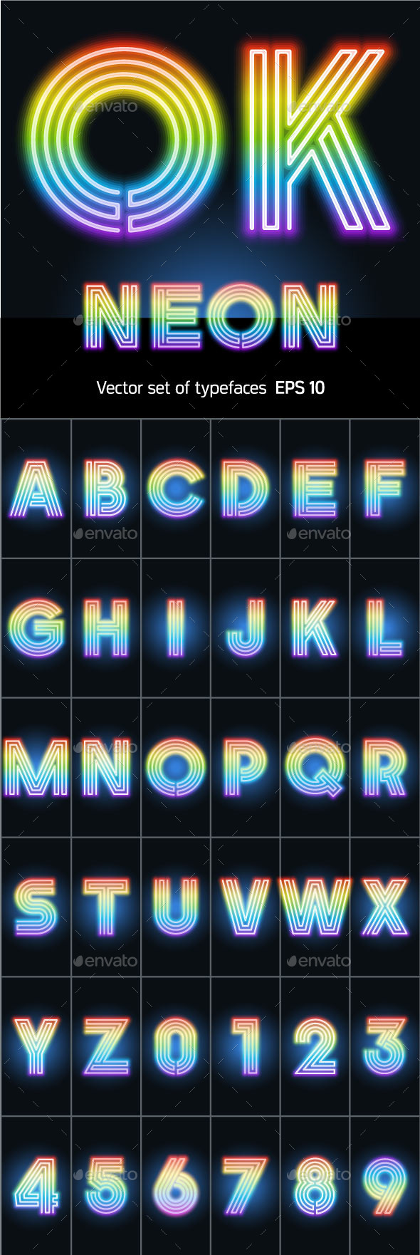 GraphicRiver Alphabet of Neon Tubes 10371928 GraphicRiver Alphabet of Neon Tubes 10371928