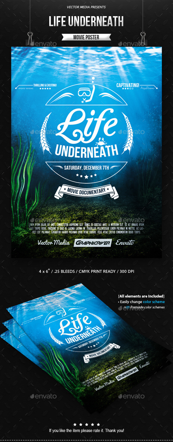 GraphicRiver Life Underneath Movie Poster 10372720 GraphicRiver Life Underneath Movie Poster 10372720