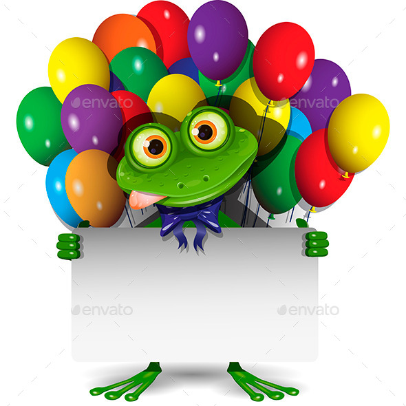 GraphicRiver Frog and Balloons 10373188 GraphicRiver Frog and Balloons 10373188