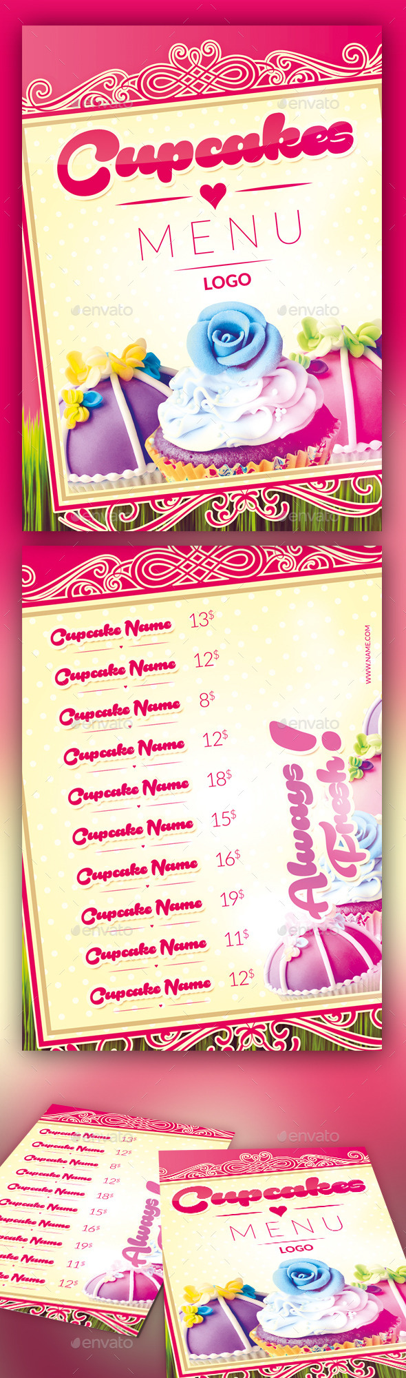 Cupcakes Menu