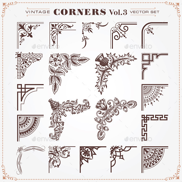 GraphicRiver Vintage Style Design Elements Corners 3 10374514 GraphicRiver Vintage Style Design Elements Corners 3 10374514