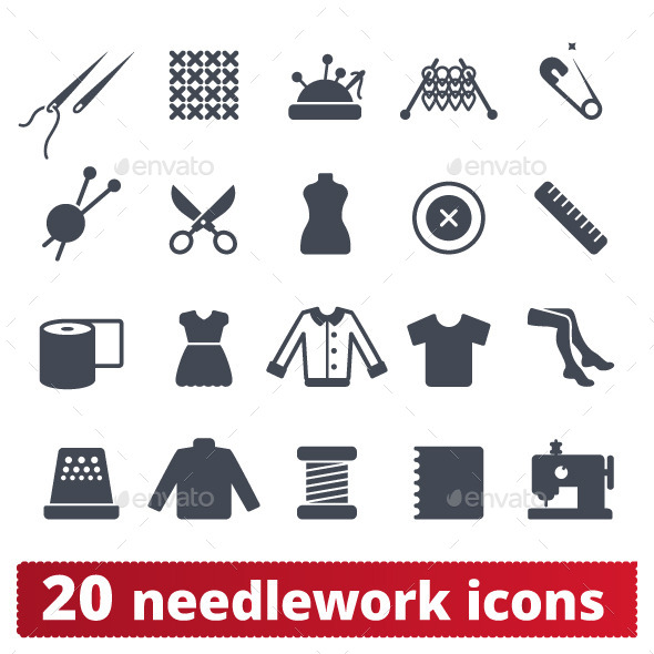 GraphicRiver Fashion and Needlework Icons Vector Set 10374538 GraphicRiver Fashion and Needlework Icons Vector Set 10374538