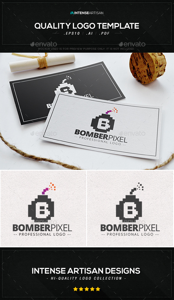GraphicRiver Bomber Pixel Logo Template 10374576 GraphicRiver Bomber Pixel Logo Template 10374576