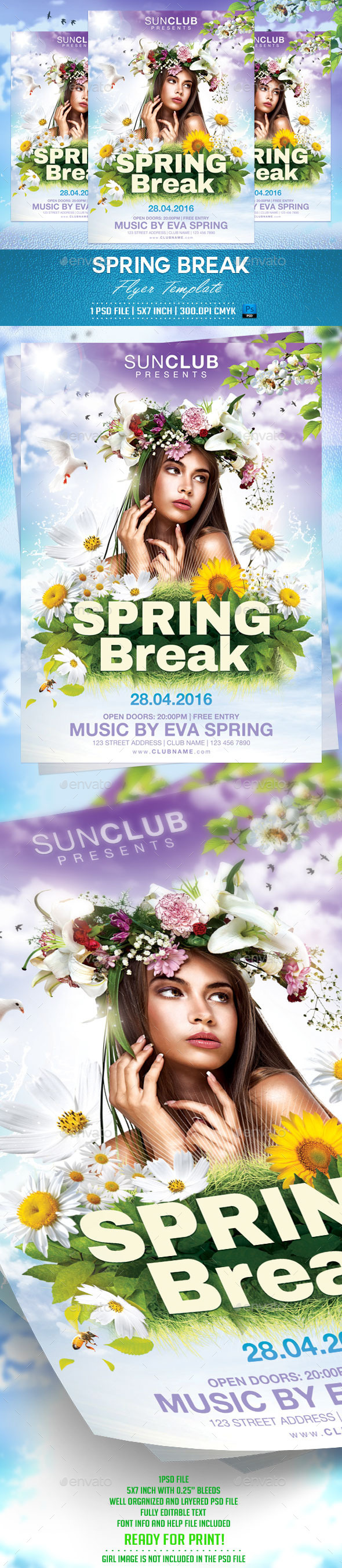 Spring Break Flyer Template