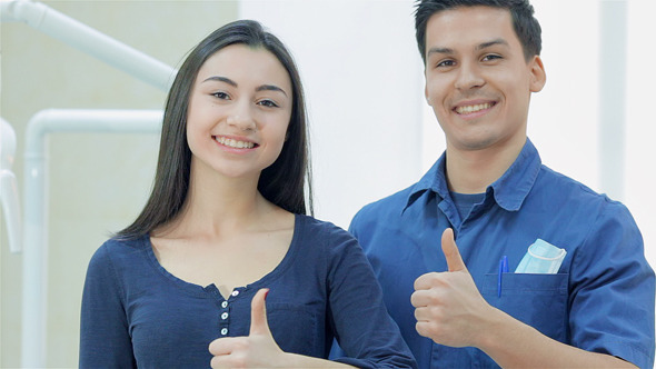 Patient And The Doctor Showing Thumb Up Patient And The Doctor Showing Thumb Up