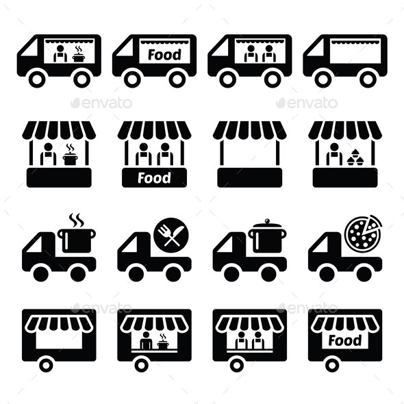 GraphicRiver Food Truck Icons 10375983 GraphicRiver Food Truck Icons 10375983