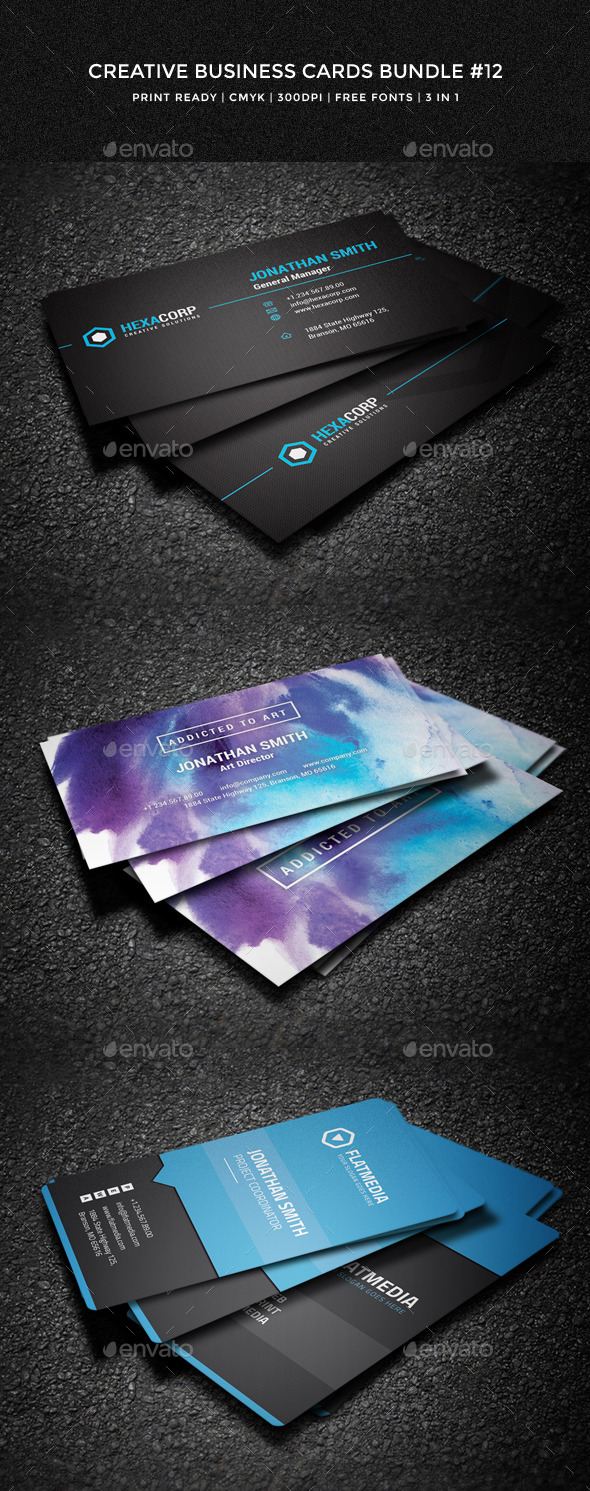 GraphicRiver Creative Business Cards Bundle #12 10376587 GraphicRiver Creative Business Cards Bundle #12 10376587