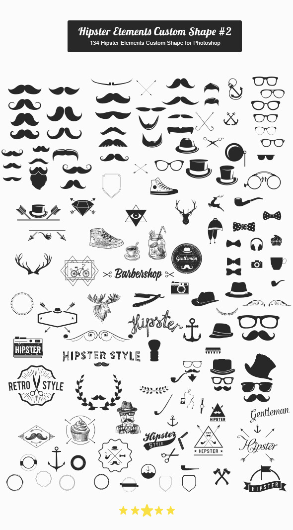 GraphicRiver Hipster Elements Custom Shape #2 10376949 GraphicRiver Hipster Elements Custom Shape #2 10376949