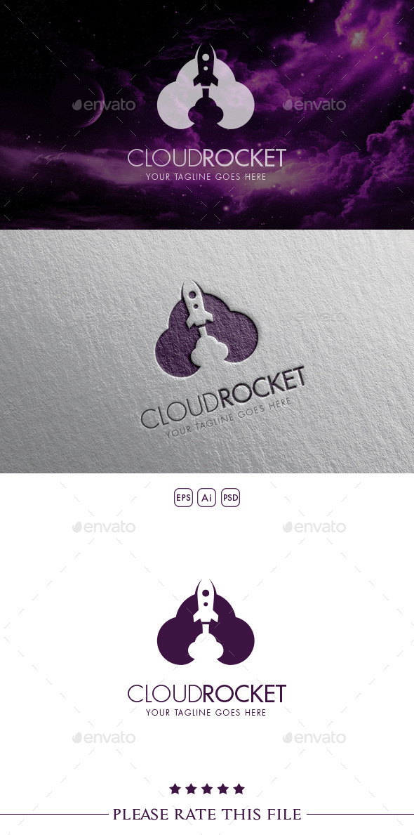 GraphicRiver Rocket Cloud Logo 10377002 GraphicRiver Rocket Cloud Logo 10377002