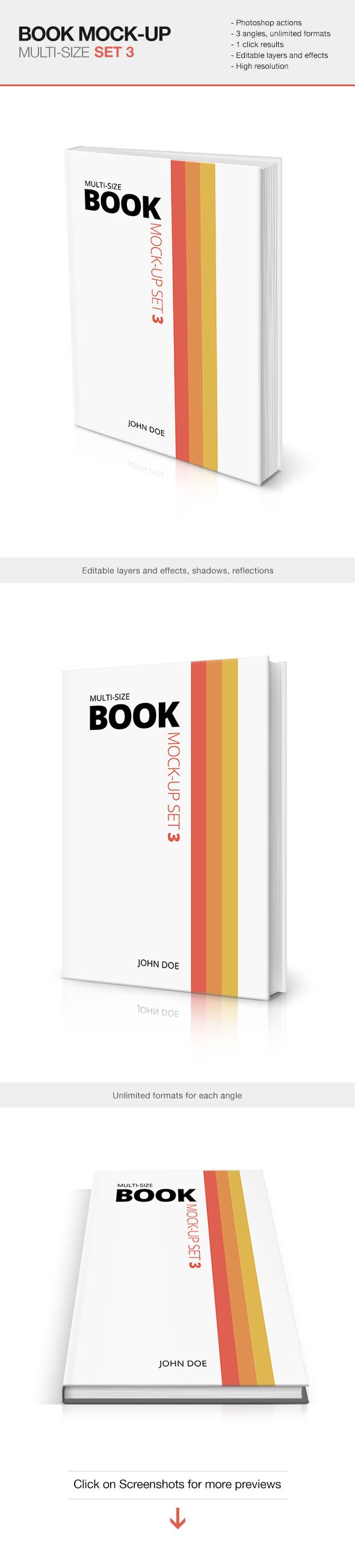 Multi-size Book Mockup Set 3 Multi-size Book Mockup Set 3