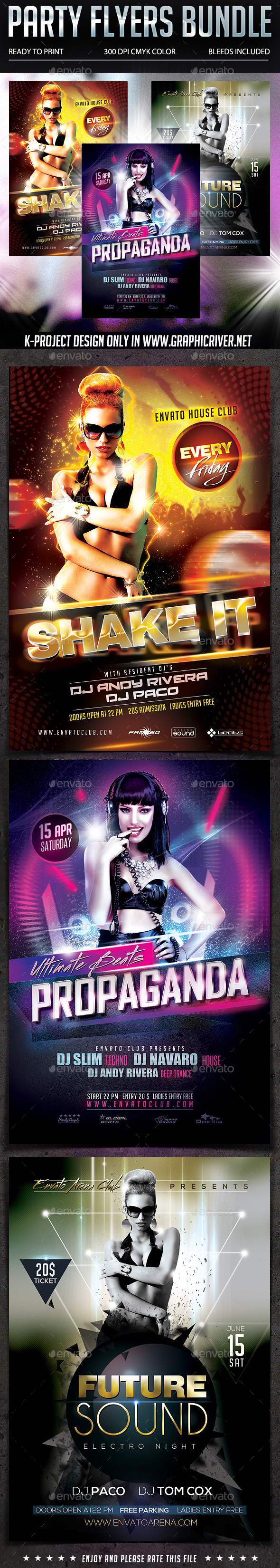 Party Flyers Bundle Party Flyers Bundle