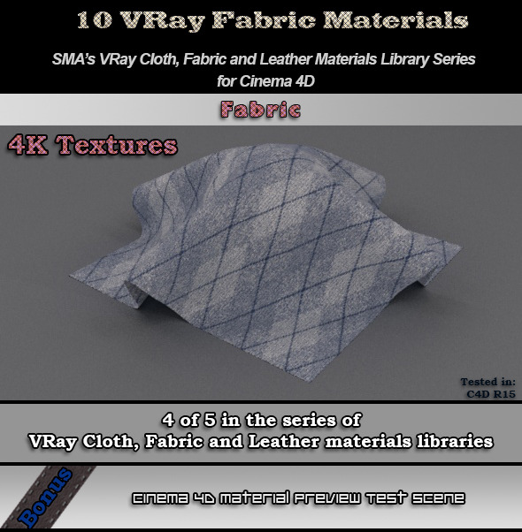 Vray Fabrics Material Pack for Cinema 4D - 3DOcean Item for Sale
