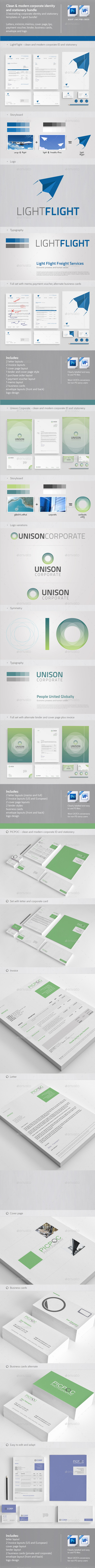 Clean & Modern Corporate ID & Stationary Bundle 1 Clean & Modern Corporate ID & Stationary Bundle 1