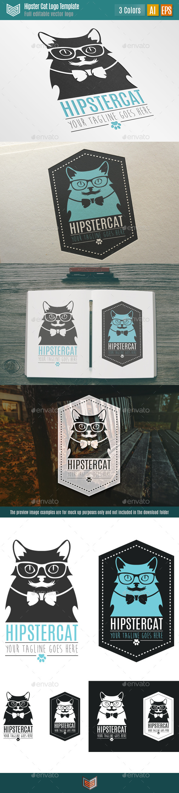 Hipster Cat Logo