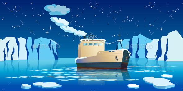 GraphicRiver Boat in Northern Waters 10381544 GraphicRiver Boat in Northern Waters 10381544