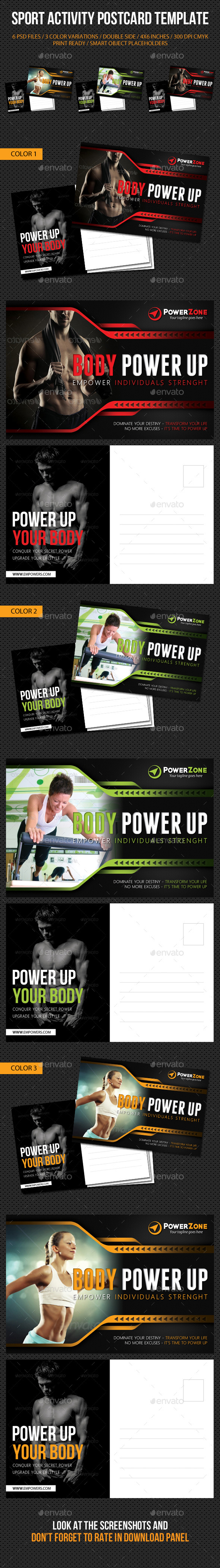Sport Activity Postcard Template V08 Sport Activity Postcard Template V08