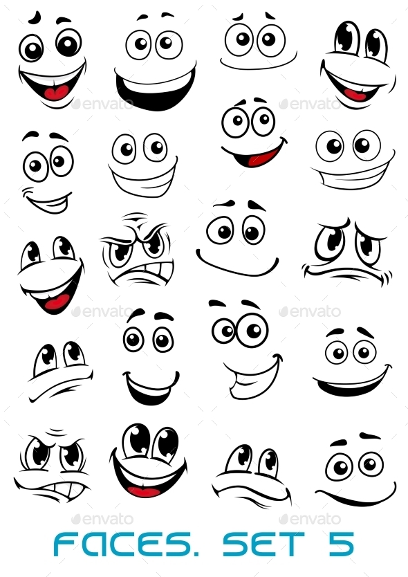 GraphicRiver Cartoon Faces with Different Expressions 10382497 GraphicRiver Cartoon Faces with Different Expressions 10382497