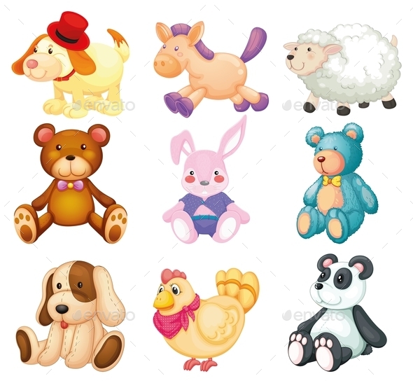 GraphicRiver Stuffed Animals 10390836 GraphicRiver Stuffed Animals 10390836