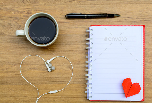 Blank note book with coffee (Misc) Photo Download