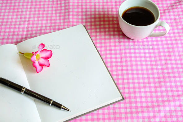 Blank note book with coffee (Misc) Photo Download