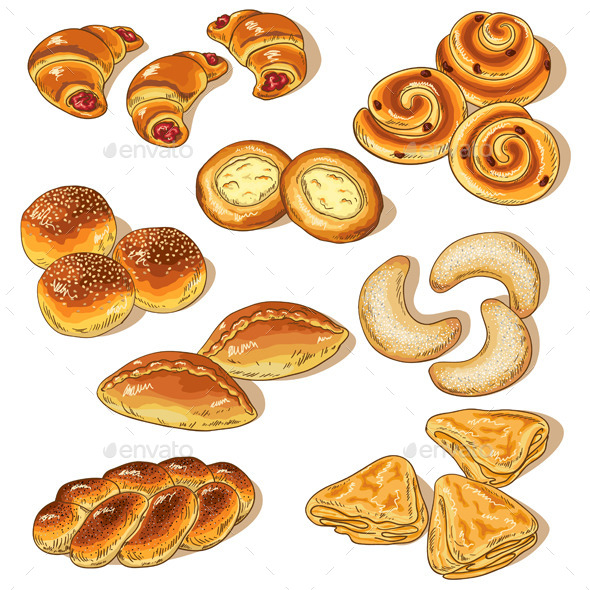 Variety of Bakery (Food)