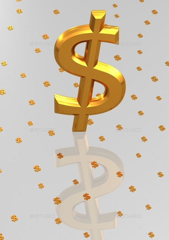 Big three-dimensional green dollar sign (Misc) Photo Download