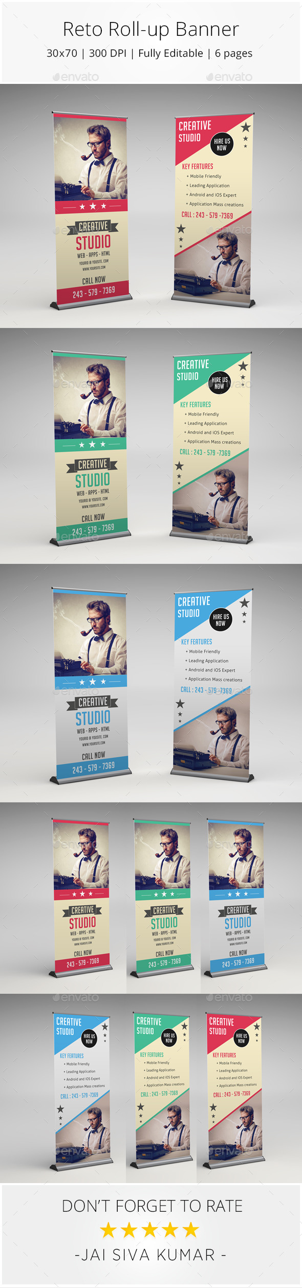 GraphicRiver Retro Rollup Banner 10393914 GraphicRiver Retro Rollup Banner 10393914