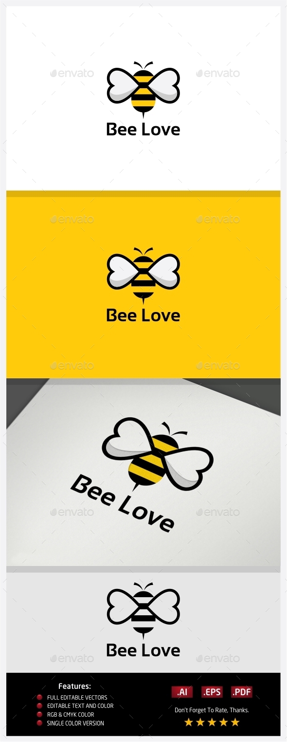 GraphicRiver Bee Love Logo 10395230 GraphicRiver Bee Love Logo 10395230